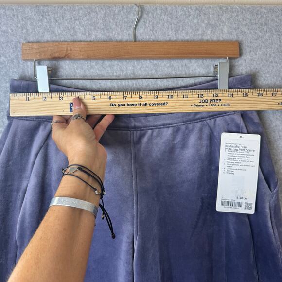 NWT Lululemon Scuba Wide Leg Pants Mid-Rise Velvet Nightfall Large Athleisure - Picture 11 of 15